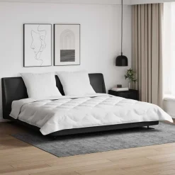 vidaXL Ropa De Casa-Edredón con almohadas 3 pcs Microfibra y Plumas de Pato