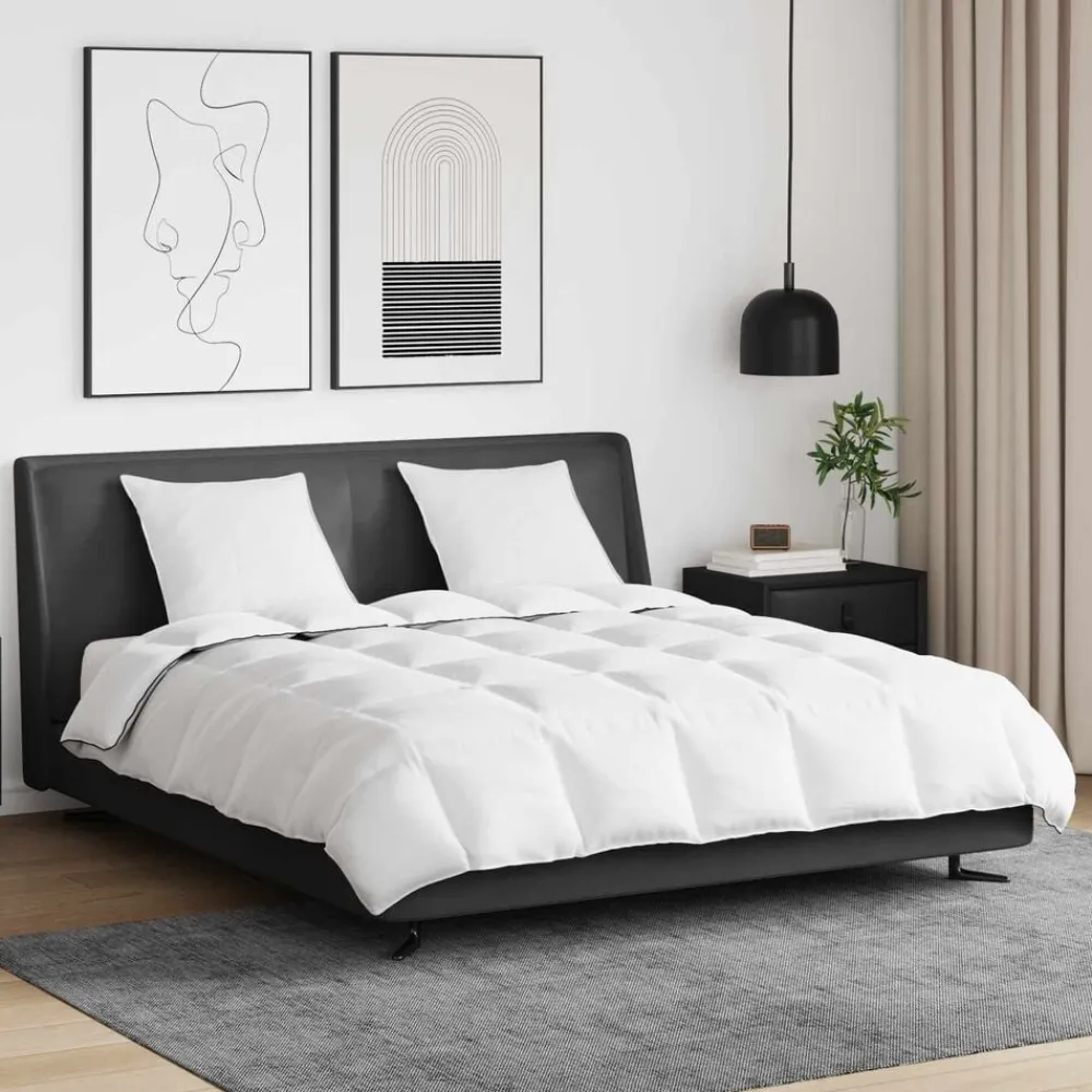 vidaXL Ropa De Casa-Edredón de Invierno con almohada 3 pcs Pluma de pato