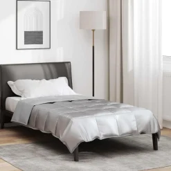 vidaXL Ropa De Casa-Edredón de Todo el Año 135 x 200 cm Satén y Microfibra