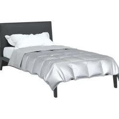 vidaXL Ropa De Casa-Edredón de Todo el Año 135 x 200 cm Satén y Microfibra