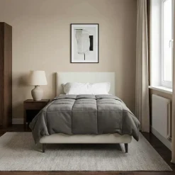 vidaXL Edredón de Todo el Año 135 x 200 cm Microfibra Gris claro Best