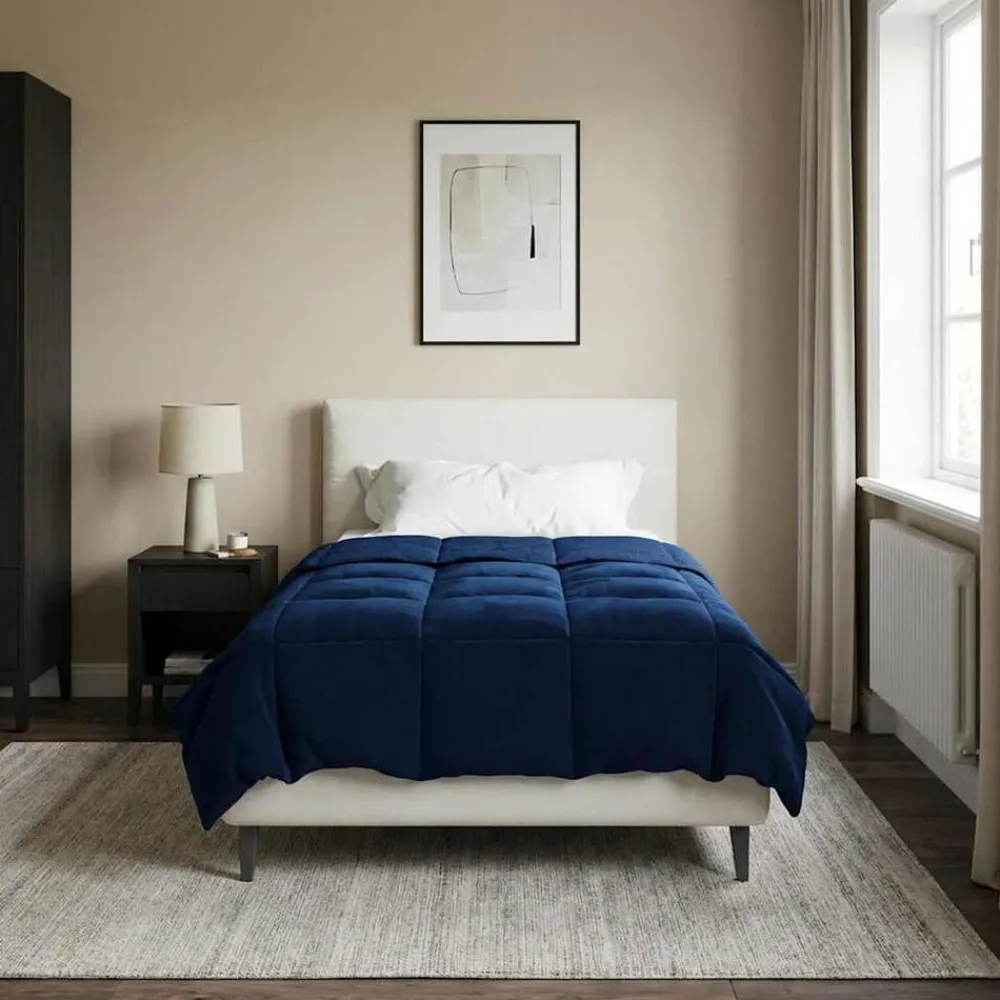 vidaXL Ropa De Casa-Edredón de Todo el Año 135 x 200 cm Microfibra