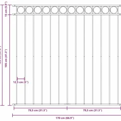 vidaXL Vallas De Jardín-Elemento de cerca Assen 170 x 120 cm Acero