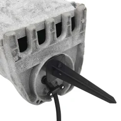 vidaXL Suministros Eléctricos-Enchufe de exterior con estaca 4 vías apariencia piedra gris