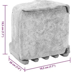 vidaXL Suministros Eléctricos-Enchufe de exterior con estaca 4 vías apariencia piedra gris