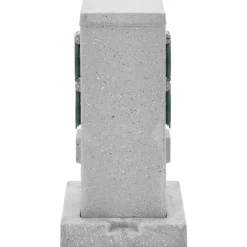 vidaXL Suministros Eléctricos-Enchufe de exterior con estaca 4 vías apariencia piedra gris