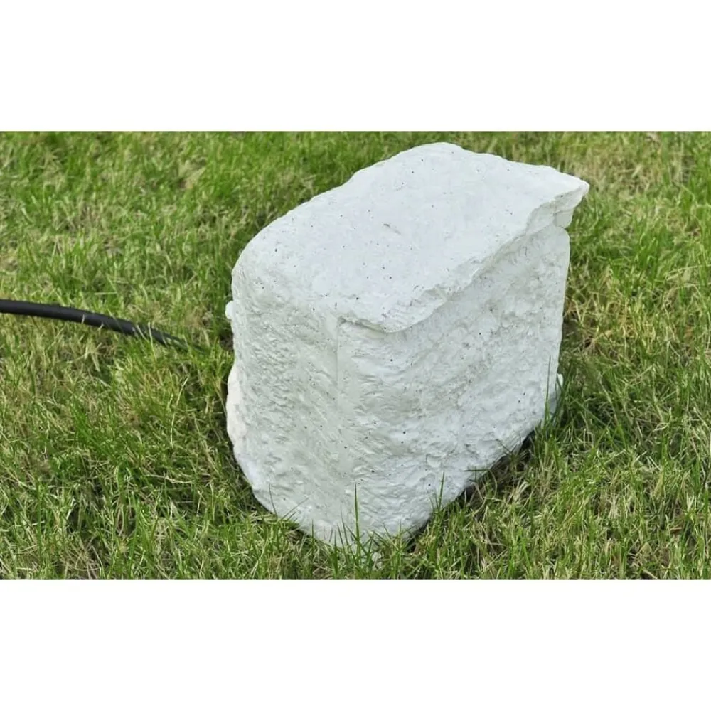 vidaXL Enchufe de jardín 4 ranuras resistente al agua resina Blanco Discount