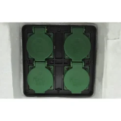 vidaXL Enchufe de jardín 4 ranuras resistente al agua resina Blanco Discount