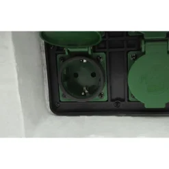 vidaXL Enchufe de jardín 4 ranuras resistente al agua resina Blanco Discount