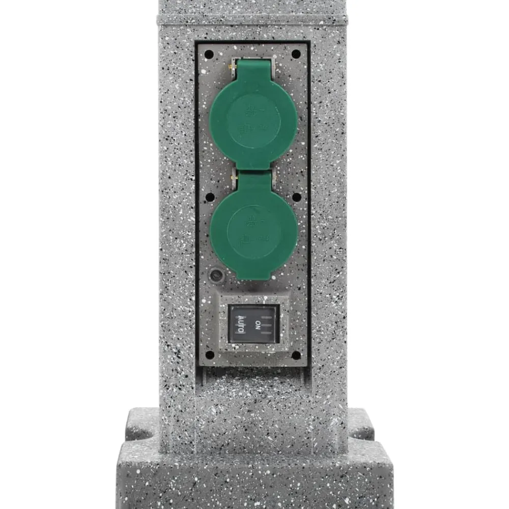 vidaXL Enchufe de jardín con sensor de ocaso columna plástico Hot