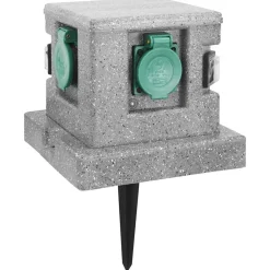 vidaXL Enchufe de jardín con sensor de ocaso plástico Best