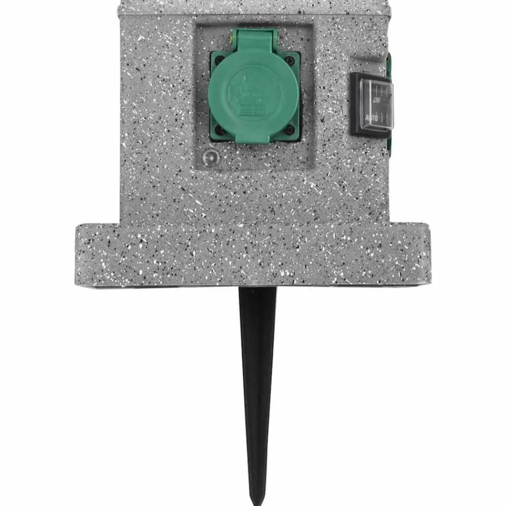 vidaXL Enchufe de jardín con sensor de ocaso plástico Best
