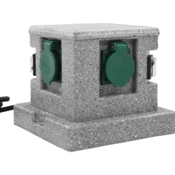 vidaXL Enchufe de jardín con sensor de ocaso plástico Best