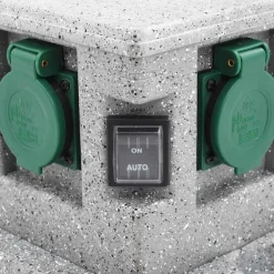 vidaXL Enchufe de jardín con sensor de ocaso plástico Best