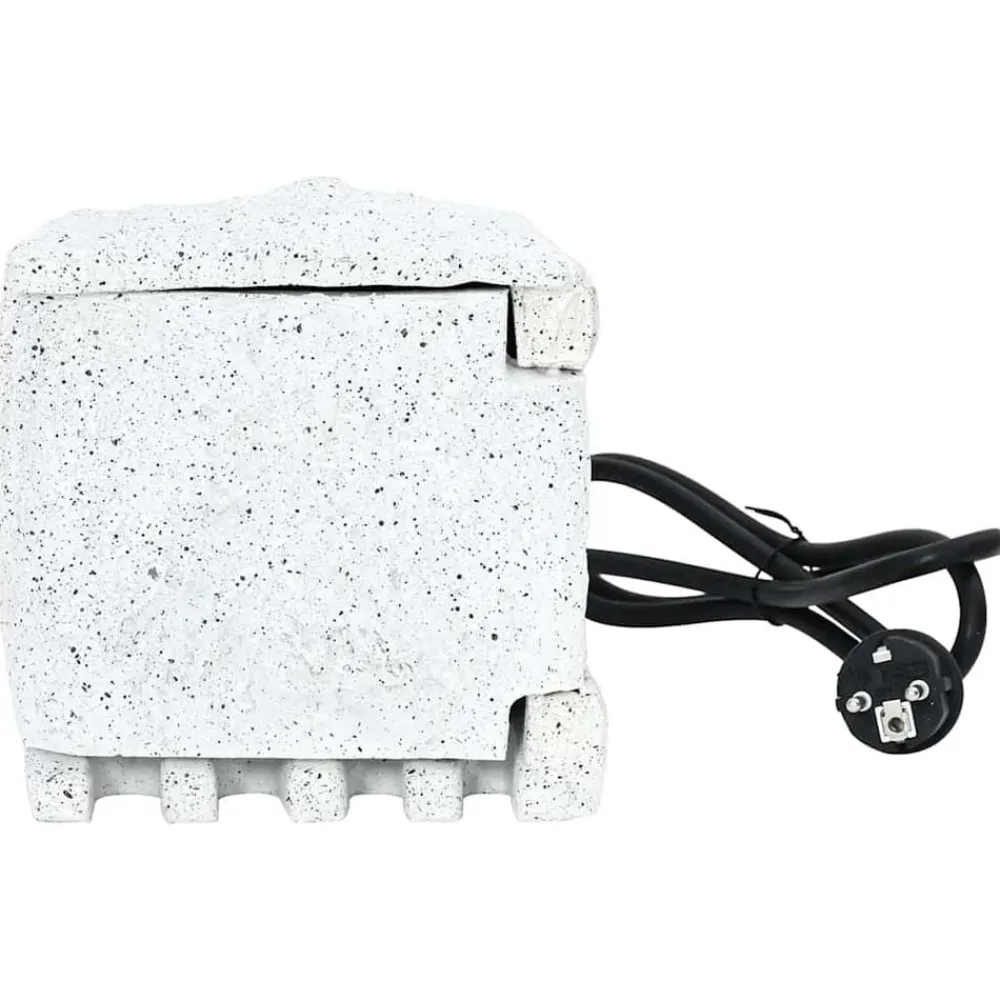 vidaXL Enchufe de jardín de piedra sintética con temporizador Blanco Outlet