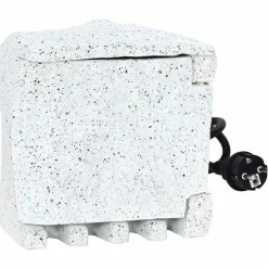 vidaXL Enchufe de jardín de piedra sintética con temporizador Blanco Outlet