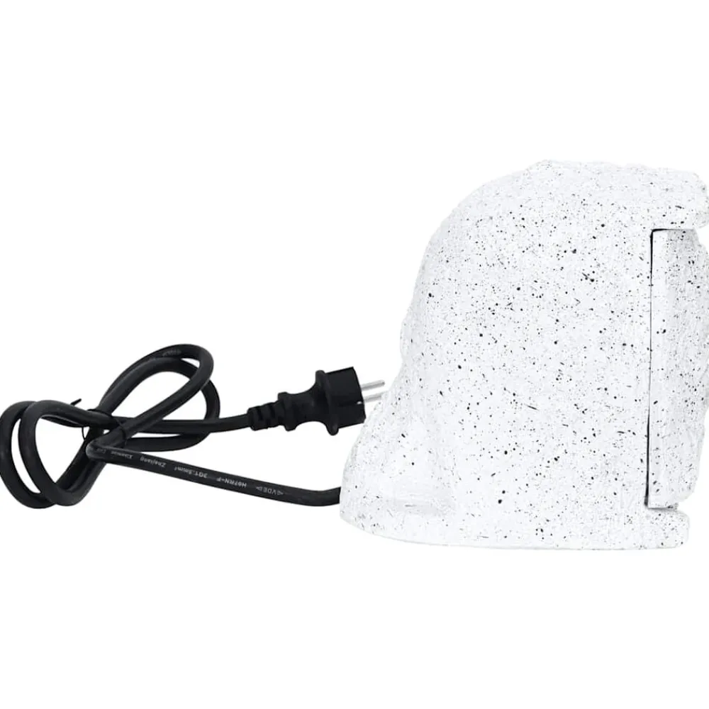 vidaXL Enchufe de jardín de piedra sintética con temporizador Blanco Outlet