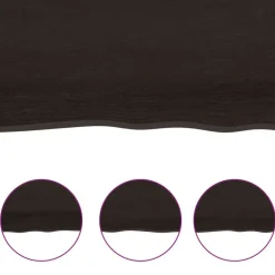 vidaXL Materiales De Construcción-Encimera baño madera maciza tratada marrón oscuro 40x30x2 cm
