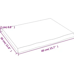 vidaXL Materiales De Construcción-Encimera de baño madera maciza tratada marrón claro 40x30x2 cm