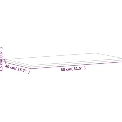 vidaXL Materiales De Construcción-Encimera de baño madera maciza de haya 80x40x1,5 cm
