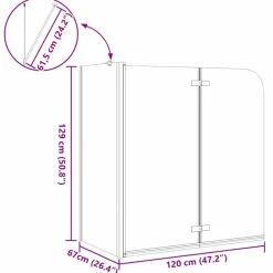 vidaXL Fontanería-Enclosure de Ducha Manual 120 x 68 x 130 cm