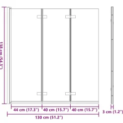 vidaXL Fontanería-Enclosure de Ducha 130 x 138 cm Vidrio ESG y Aluminio
