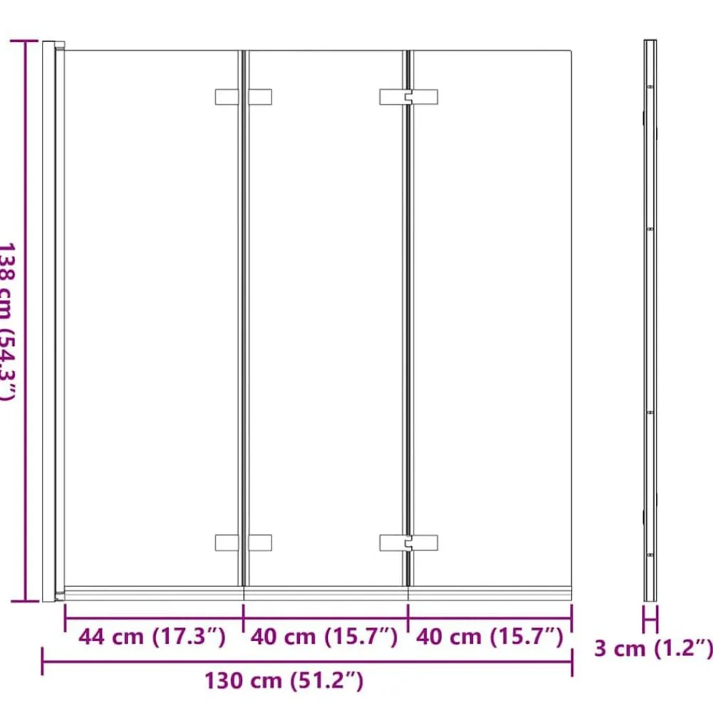 vidaXL Fontanería-Enclosure de Ducha 130 x 138 cm Vidrio ESG y Aluminio