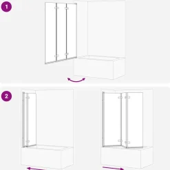 vidaXL Enclosure de Ducha 130 x 138 cm Vidrio ESG y Aluminio Negro New