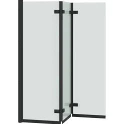 vidaXL Enclosure de Ducha 130 x 138 cm Vidrio ESG y Aluminio Negro New