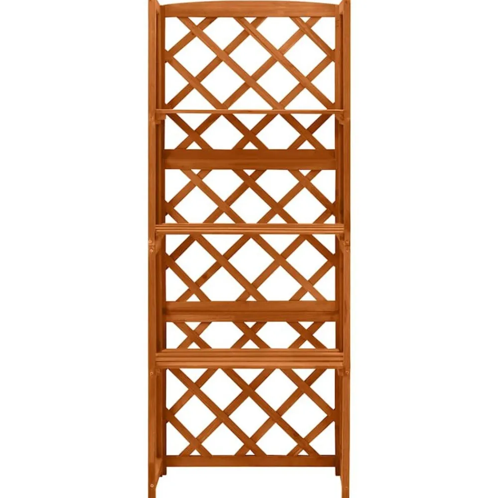 vidaXL Jardín-Enrejado con estantes madera maciza de abeto 55x30x140 cm