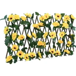 vidaXL Vallas De Jardín-Enrejado valla expansible hiedra artificial amarillo 180x20 cm
