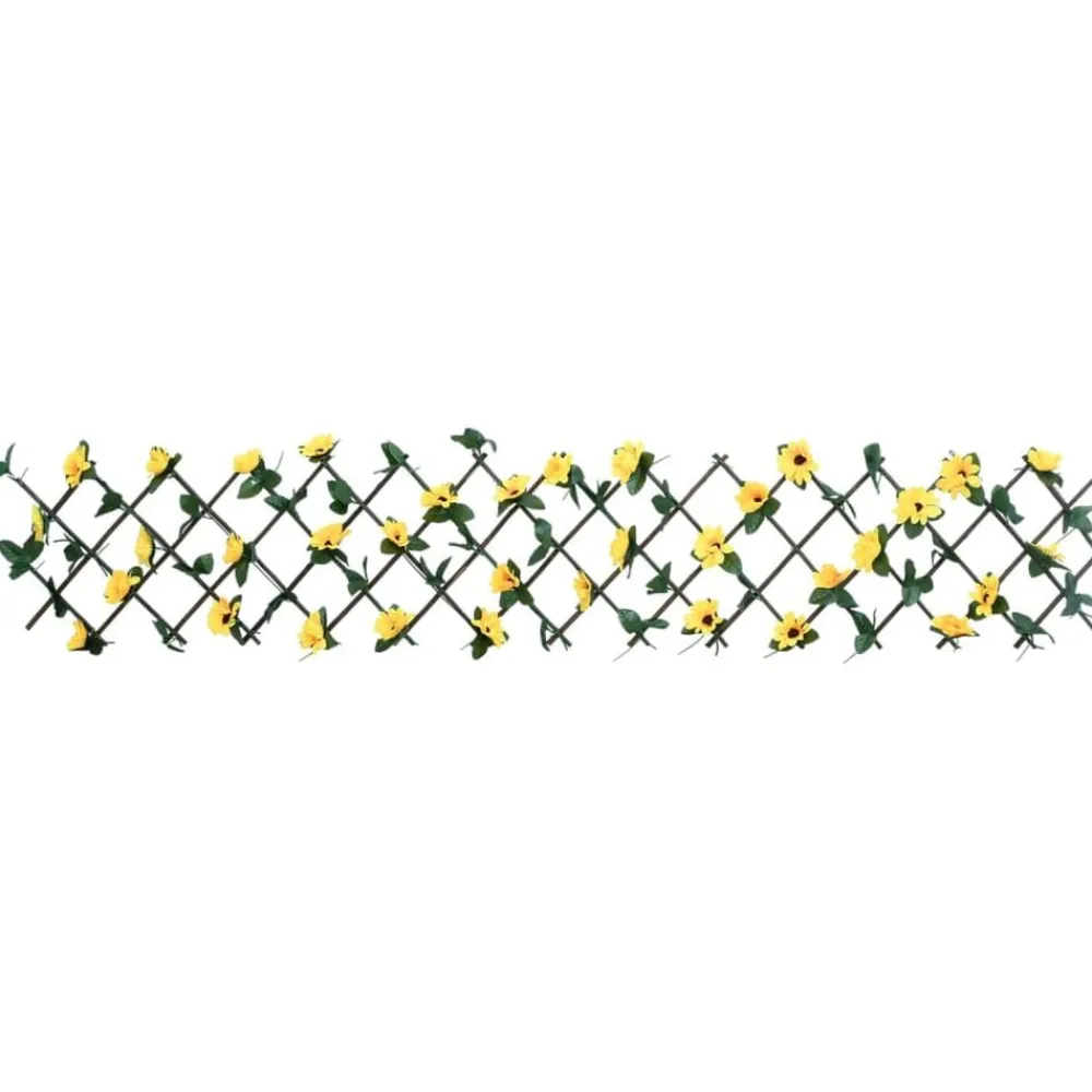 vidaXL Vallas De Jardín-Enrejado valla expansible hiedra artificial amarillo 180x20 cm