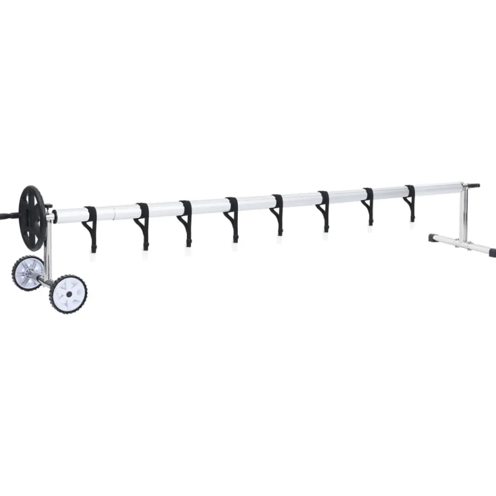 vidaXL Piscina Y Spa-Enrollacobertor para piscinas con base de acero inoxidable