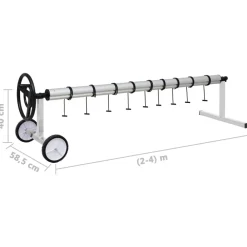 vidaXL Piscina Y Spa-Enrollacobertor para piscinas con base de acero