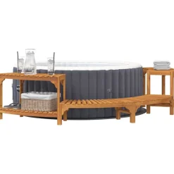 vidaXL Piscina Y Spa-Entorno de Tina de Hidromasaje Semicircular 252 x 112 x 55,5 cm