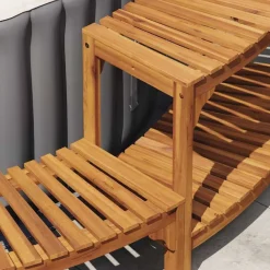 vidaXL Piscina Y Spa-Entorno de Tina de Hidromasaje Semicircular 252 x 112 x 55,5 cm