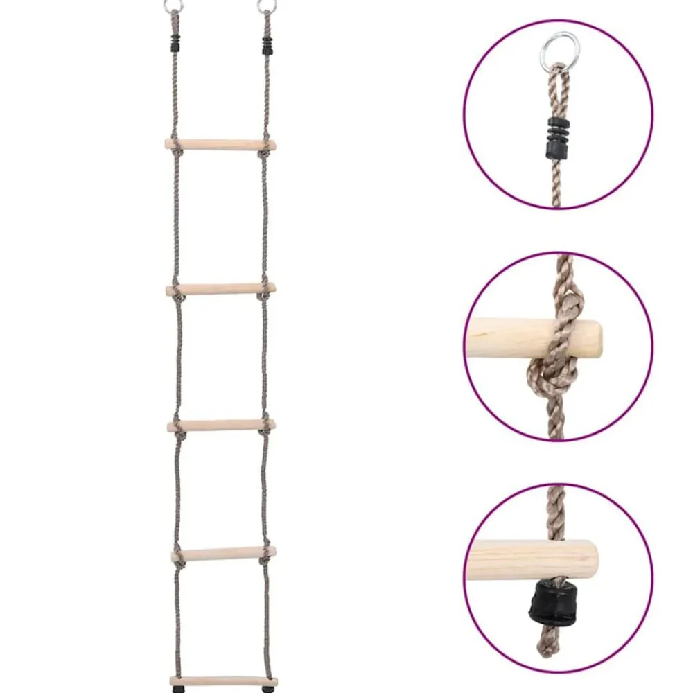 vidaXL Escalera de 5 peldaños madera maciza de pino 210 cm Discount