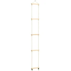 vidaXL Escalera de cuerda para niños madera maciza y PE 30x168 cm Online