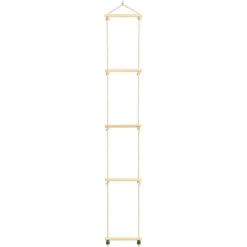 vidaXL Escalera de cuerda para niños madera maciza y PE 30x168 cm Online