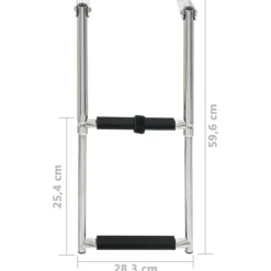 vidaXL Piezas Y Accesorios Para Vehículos-Escalera de embarque plegable 2 peldaños acero inoxidable