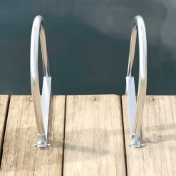 vidaXL Piezas Y Accesorios Para Vehículos-Escalera de muelle de 3 pasos Plateado 45 x 11,5 x 134 cm