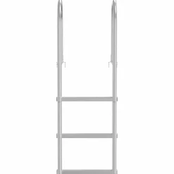 vidaXL Piezas Y Accesorios Para Vehículos-Escalera de muelle de 3 pasos Plateado 45 x 11,5 x 134 cm