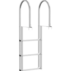 vidaXL Piezas Y Accesorios Para Vehículos-Escalera de muelle de 3 pasos Plateado 45 x 11,5 x 134 cm