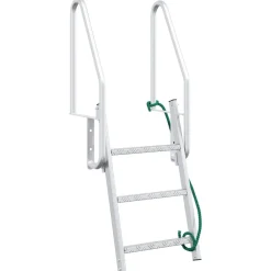 vidaXL Piezas Y Accesorios Para Vehículos-Escalera de muelle de 3 pasos Plateado 58 x 77 x 144 cm