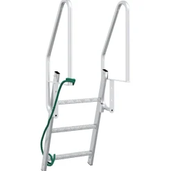 vidaXL Piezas Y Accesorios Para Vehículos-Escalera de muelle de 3 pasos Plateado 58 x 77 x 144 cm