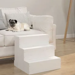 vidaXL Productos Para Mascotas-Escalera para mascotas madera maciza pino 40x37,5x35 cm
