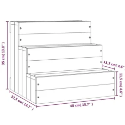 vidaXL Productos Para Mascotas-Escalera para mascotas madera maciza pino 40x37,5x35 cm