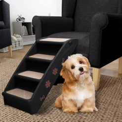 vidaXL Escalera plegable para perros 62x40x49,5 cm Negro Outlet