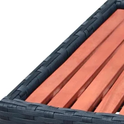 vidaXL Escalón para bañera hidromasaje poli ratán 92x45x25 cm Negro Discount