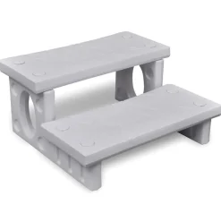 vidaXL Escalones para bañera de hidromasaje Blanco Outlet